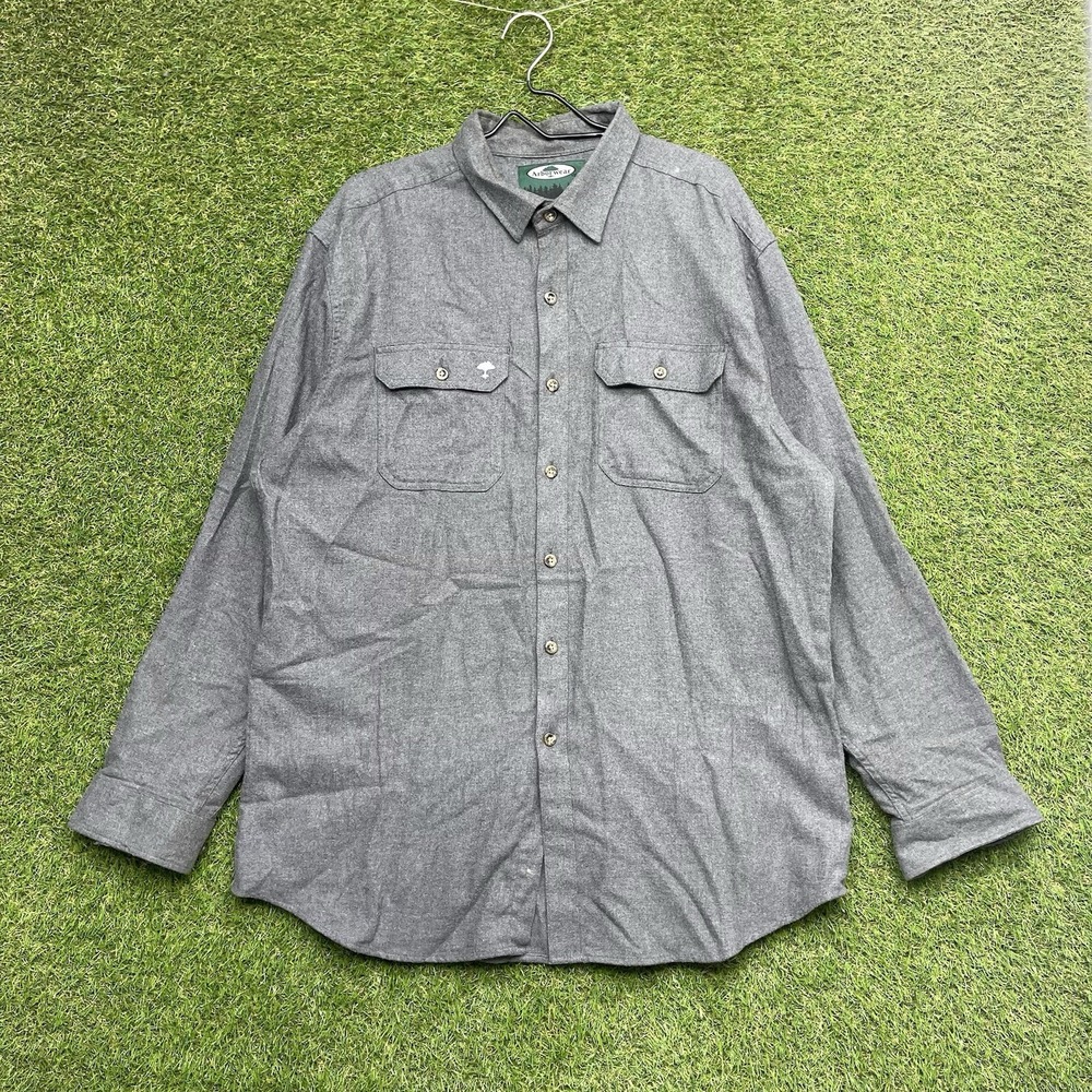 Arborwear Flannel Shirt Mens XL Grey Fleece Overshirt Shacket Workwear Utility